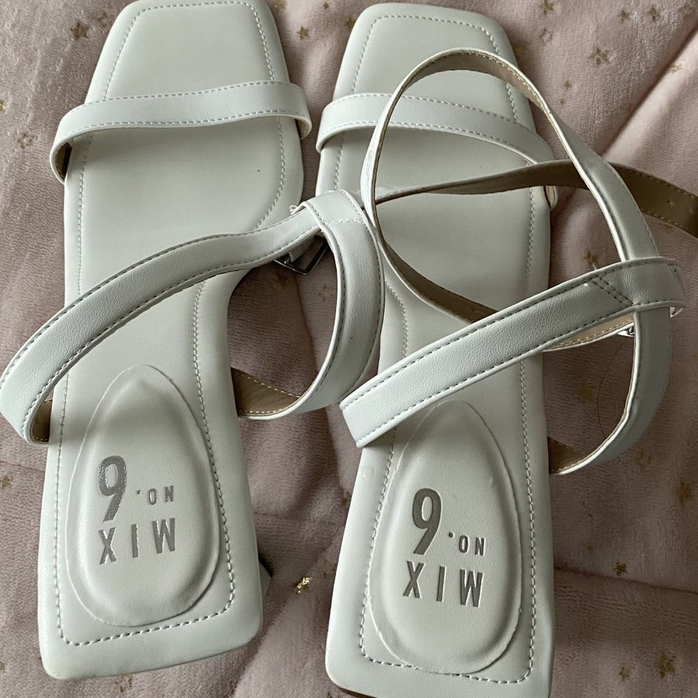 Mix No. 6 White Summer Ankle Wrap Sandals